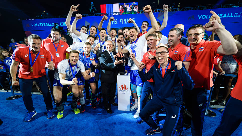 Сборная России по волейболу после победы в Лиге Наций
