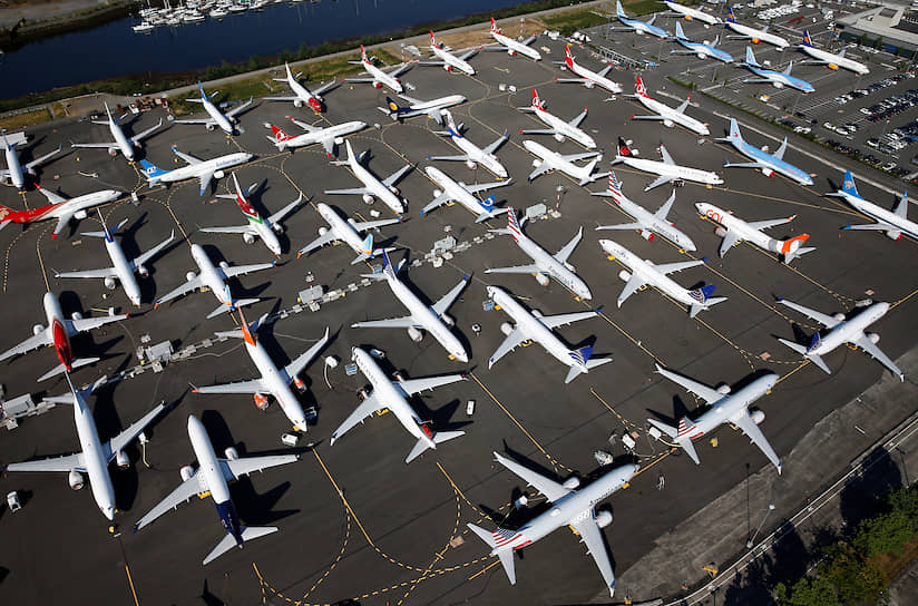 Самолеты Boeing 737 MAX в аэропорту Боинг Филд в Сиэтле 
