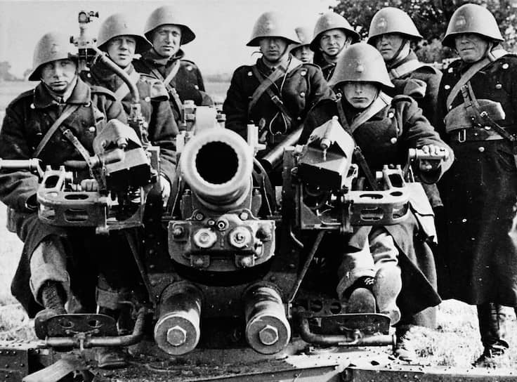Артиллеристы датской армии перед немецким вторжением, 1940 год