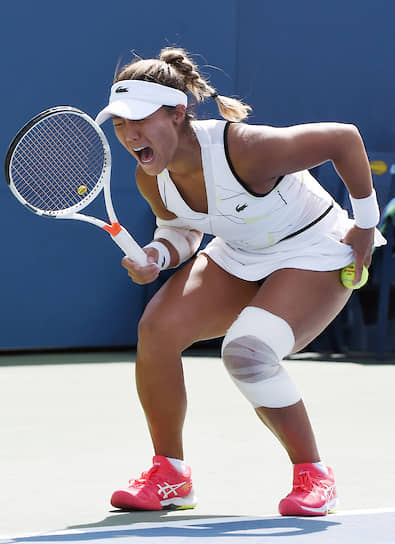 Американка Кристин Эрим Анн во время победного матча против латвийской теннисистки Елены Остапенко