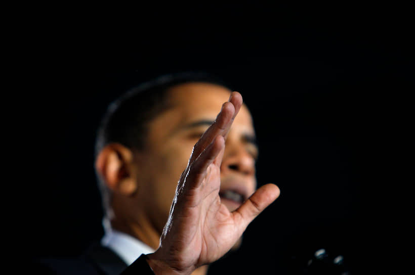 2008 год. Кандидат в президенты США от Демократической партии Барак Обама выступает перед своими сторонниками в Новом Орлеане