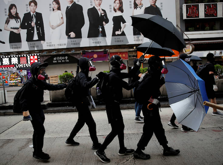 Гонконг, КНР. Участники антиправительственной акции протеста
