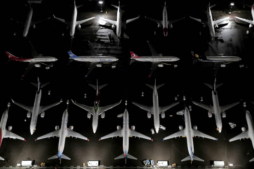 Сиэтл, США. Самолеты Boeing 737 Max в аэропорту