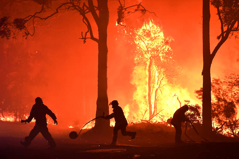 Термейл, Австралия. Волонтеры и спасатели тушат лесные пожары