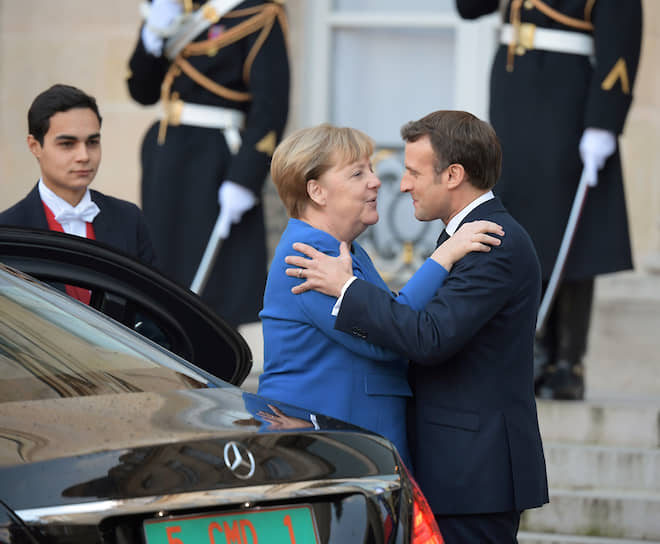 Канцлер ФРГ Ангела Меркель и президент Франции Эмманюэль Макрон