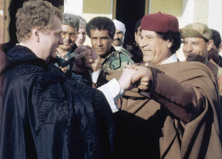 1995 год. На встрече с ливийским лидером Муаммаром Каддафи