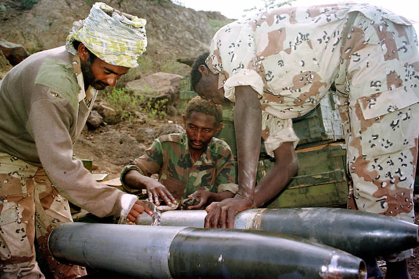 Военные Эритреи близ города Сэнафе