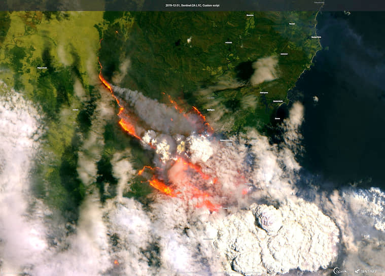 Агентство Associated Press сообщает, что сгорело уже более 12,4 млн акров земли (около 5 млн га)