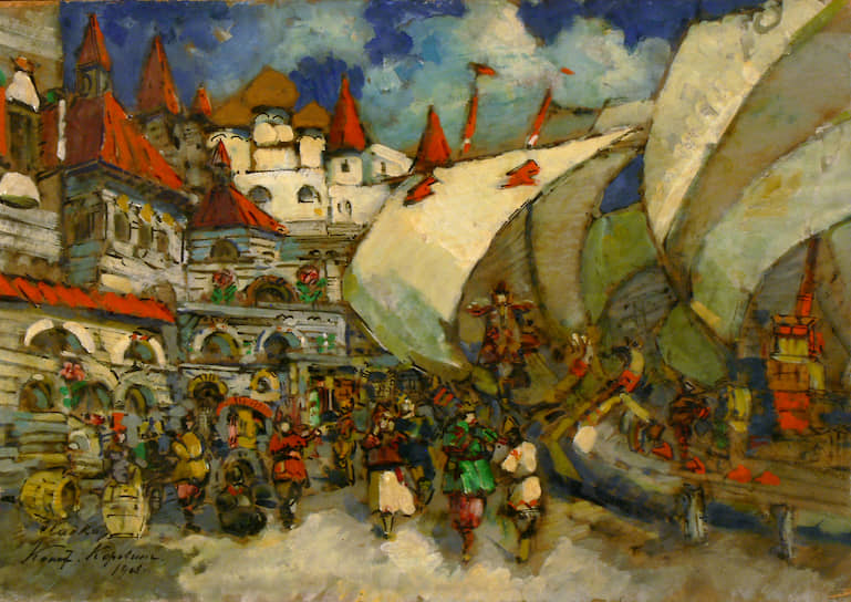 «Новгород. Торжище». Эскиз декораций к «Садко» в Большом театре (1906)
