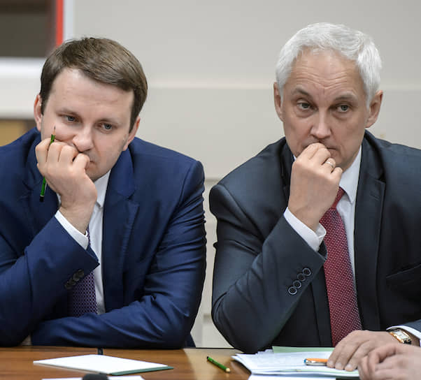 Помощник президента РФ Максим Орешкин (слева) и первый вице-премьер Андрей Белоусов
