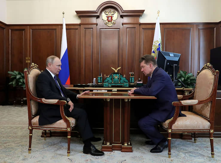 Президент России Владимир Путин и глава «Газпрома» Алексей Миллер