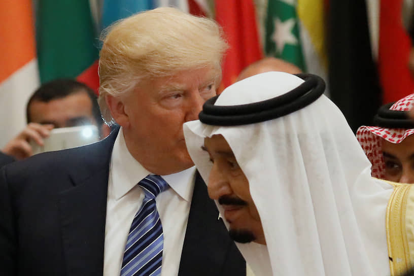 Президент США Дональд Трамп (слева) и король Саудовской Аравии Сальман бен Абдель-Азиз Аль Сауд, 2017 год
