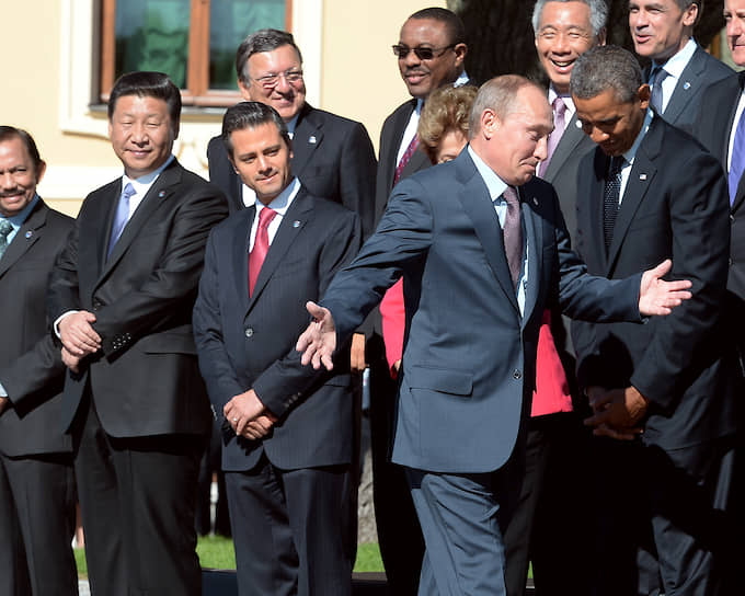 6 сентября 2013 года. На фотографировании с лидерами стран G20 в Санкт-Петербурге 