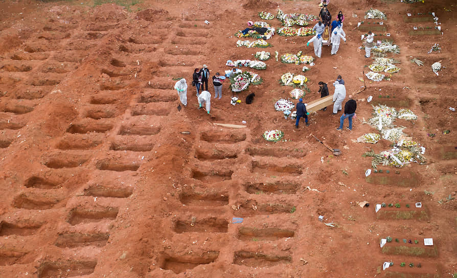 Сан-Паулу, Бразилия. Похороны местных жителей, скончавшихся от коронавируса