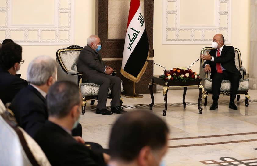 Президент Ирака Бархам Салих и министр иностранных дел Ирана Мохаммад Джавад Зариф