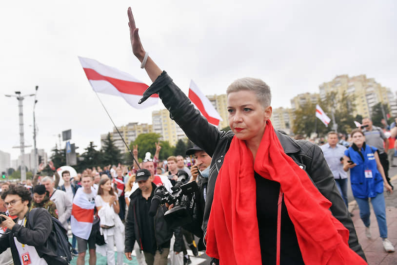 Минск. Член координационного совета оппозиции Мария Колесникова во время акции протеста