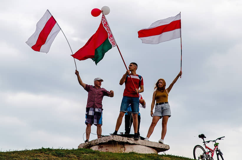 Бобруйск, Белоруссия. Акция протеста сторонников оппозиции «Марш за новую Беларусь» 