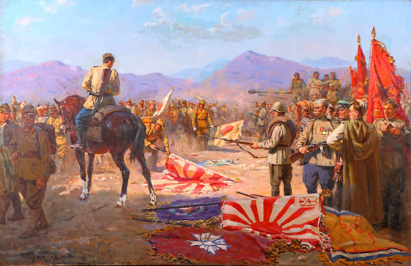 Первое монументальное полотно художника Павла Судакова «Капитуляция Квантунской армии», написанное в 1948 году, принесло ему большой успех
