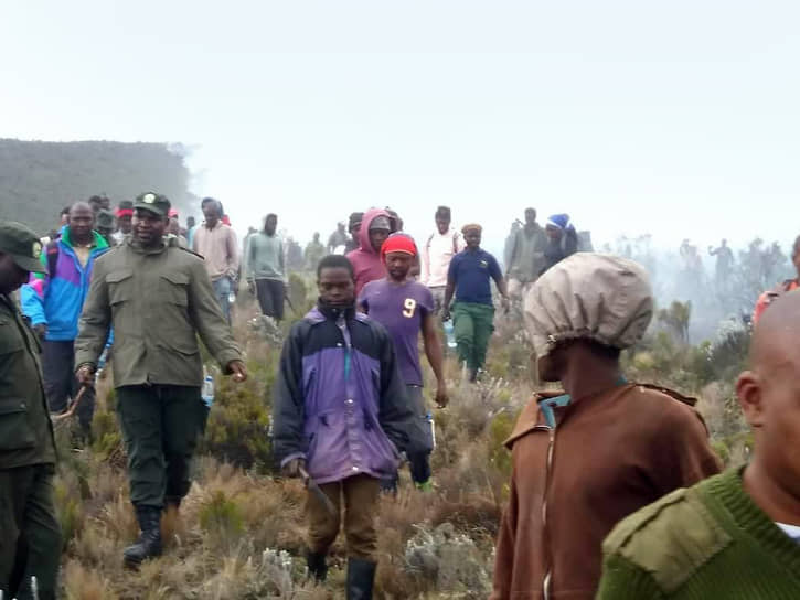 Местные жители на горе Килиманджаро