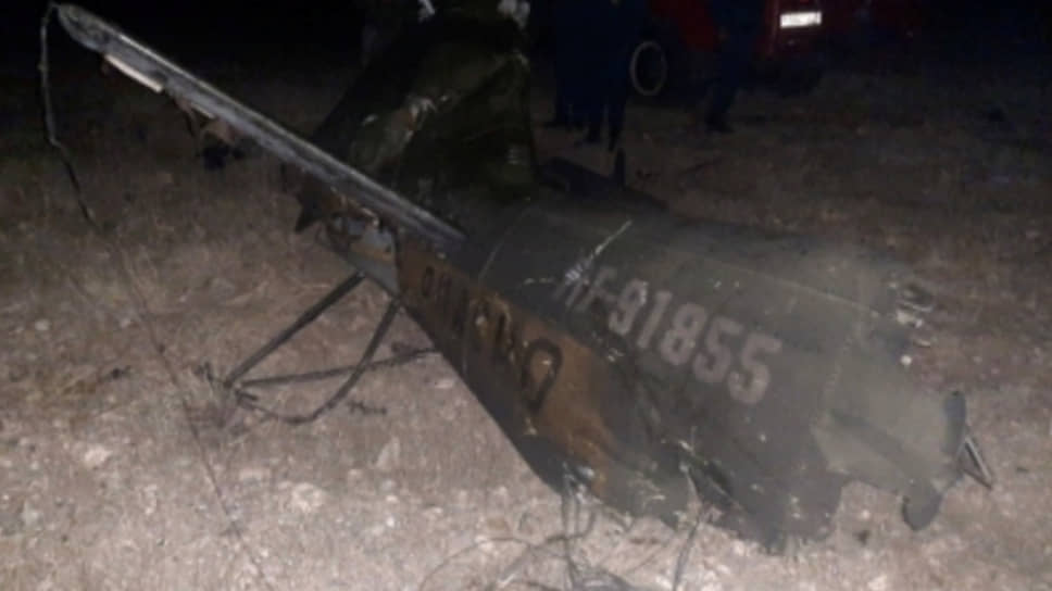 Сбитый российский военный вертолет Ми-24