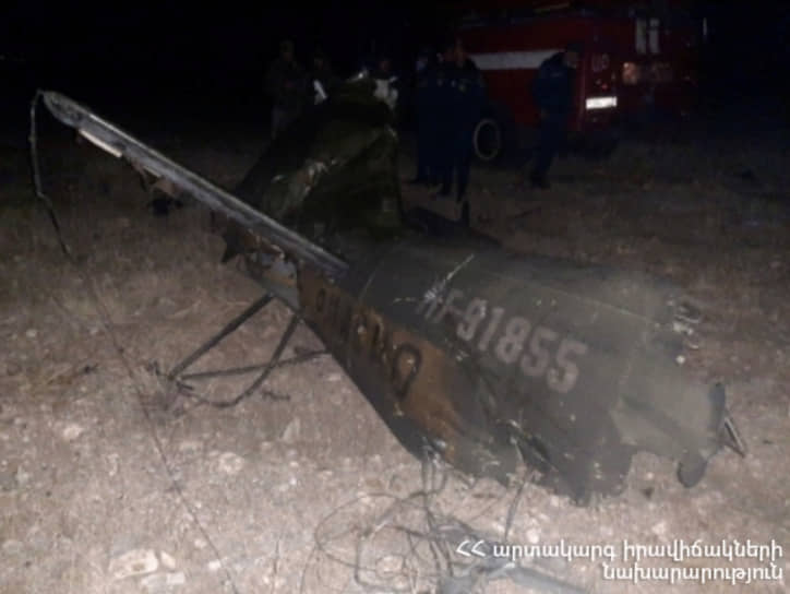 Сбитый российский военный вертолет Ми-24