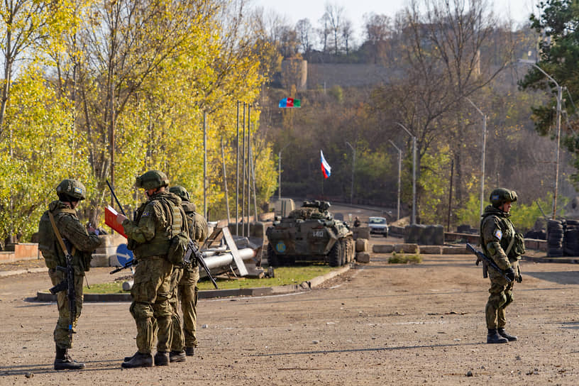 Блокпост российских миротворческих сил возле города Шуша