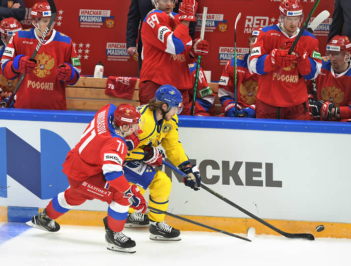 Матч между сборными командами Швеции и России 