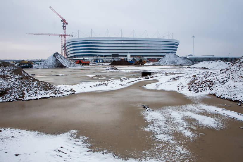 Строительство стадиона «Калининград» в 2017 году