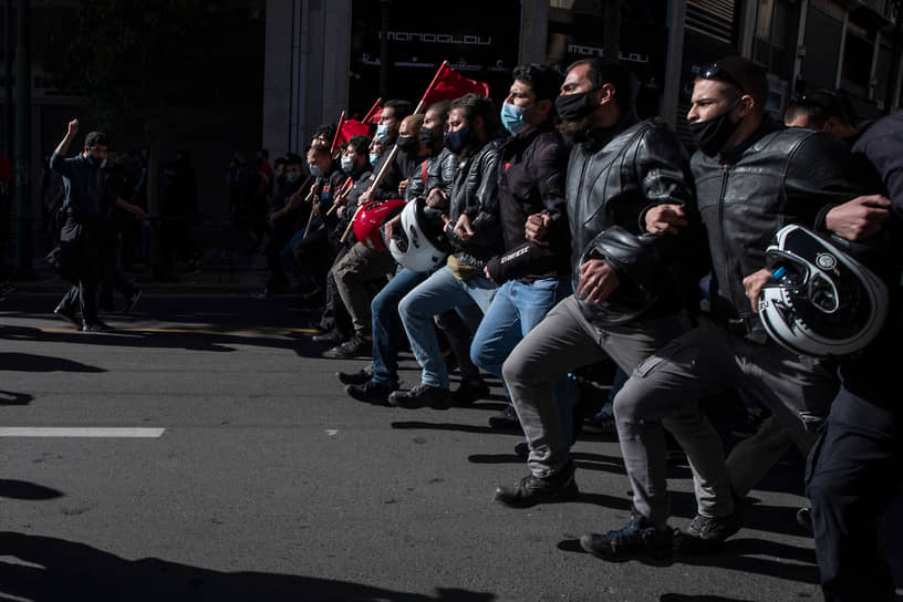 Афины, Греция. Студенты на протестах против реформы образования