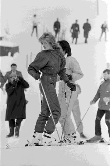 1985 год. Принцесса Диана на горнолыжном курорте в Лихтенштейне