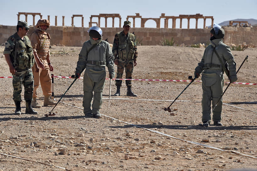 Российские военные в Пальмире обучают сирийских солдат искать взрывные устройства