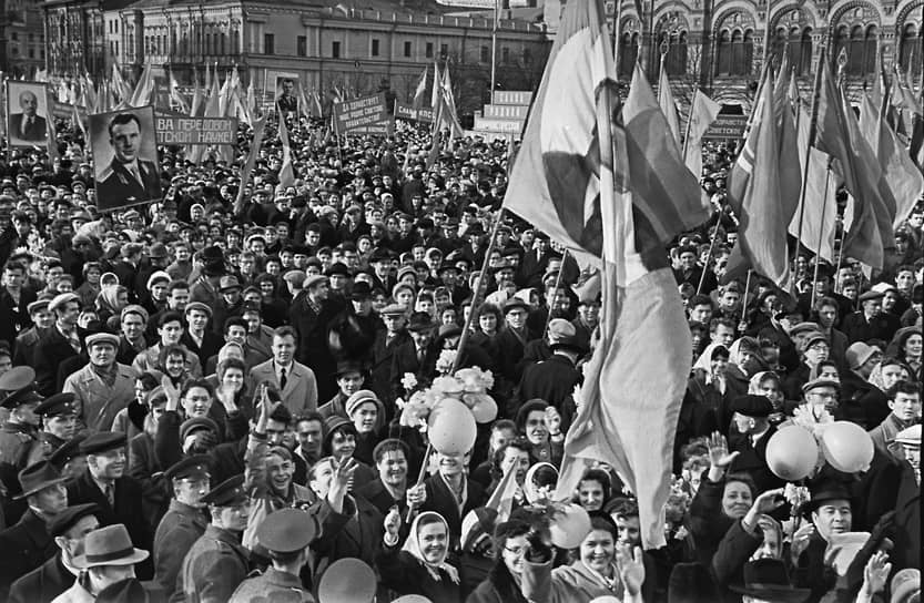 Встреча космонавта на Красной площади 14 апреля 1961 года