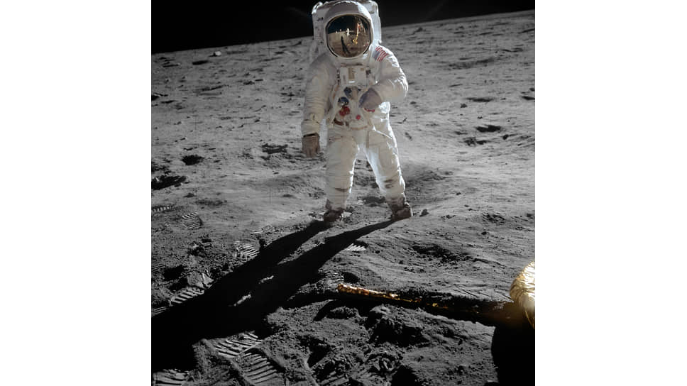 Американский астронавт Олдрин Базз на Луне, 1969-й год