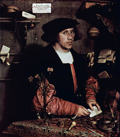 Ханс Гольбейн Младший. «Портрет Георга Гисце». 1532. Гольбейн прославлен как автор портретов гуманистов, но в основном писал купцов и коммерсантов, а также двор короля Генриха VIII