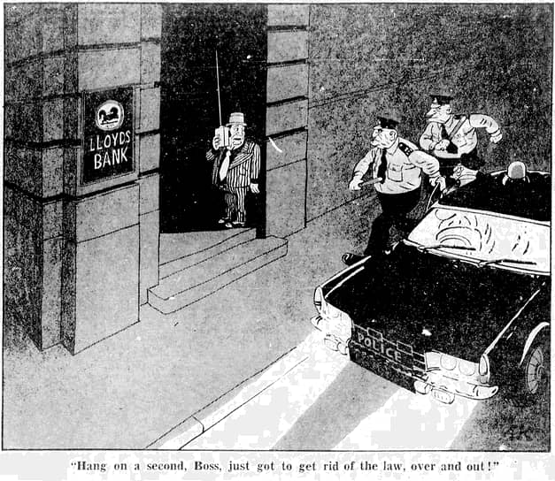 Английские газеты не упустили возможность посмеяться над проколом полиции (на фото – карикатура из номера Evening Standard от 14 сентября 1971 года)