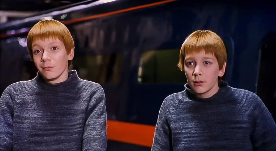Братья-близнецы Джеймс и Оливер Фелпс воплотили на экране образы близнецов Уизли: Фреда (Джеймс) и Джорджа (Оливер) во всех фильмах о Гарри Поттере