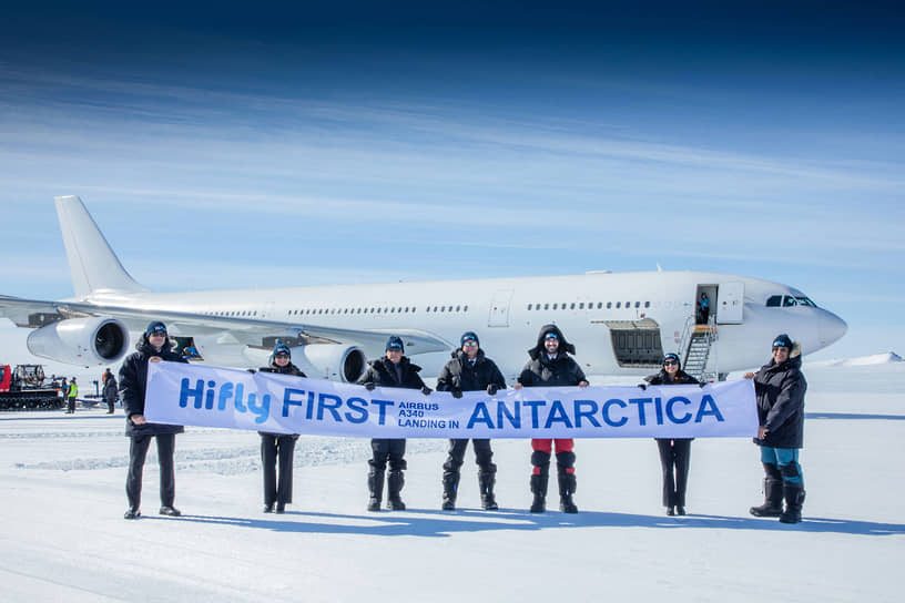 Airbus A340 совершил посадку в Антарктиде