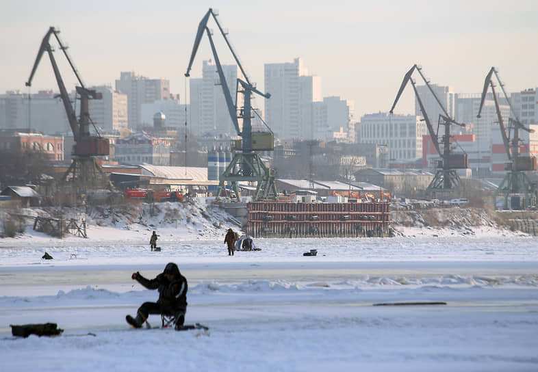 Новосибирск. Зимняя рыбалка на реке Обь