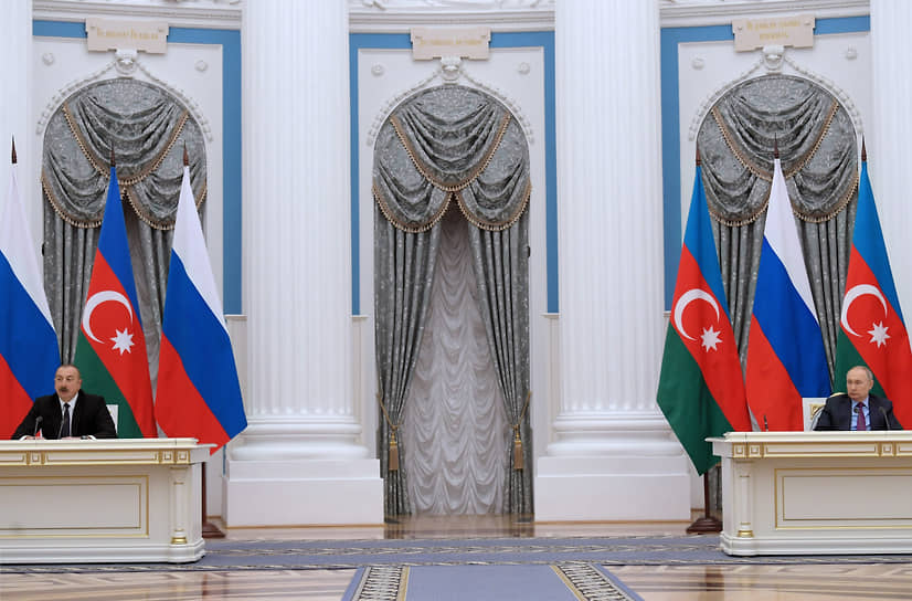 Встреча президента России Владимира Путина и президента Азербайджана Ильхама Алиева в Кремле, 2022 год