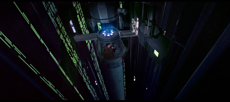 Кадр из фильма: Оби-Ван отключает подачу энергии на Звезде смерти 