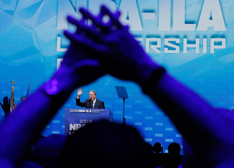 Глава NRA Уэйн Лапьерр на съезде ассоциации в Далласе в 2018 году