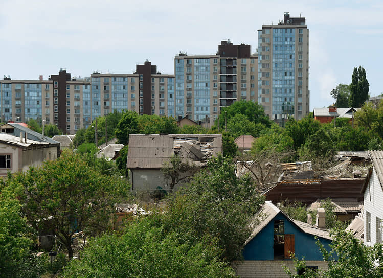 Разрушенные дома в районе улицы Маяковского