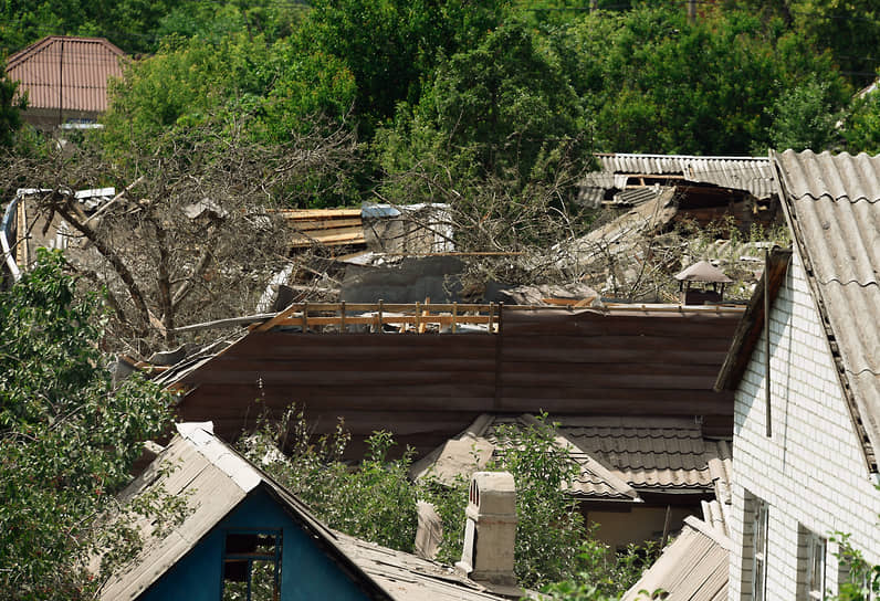Разрушенные дома в районе улицы Маяковского