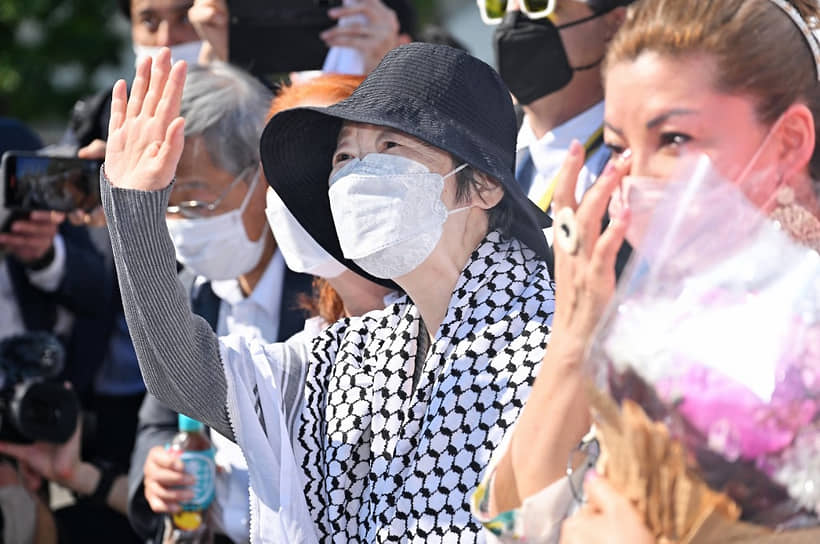 Фусако Сигэнобу после освобождения из тюрьмы 28 мая 2022 года