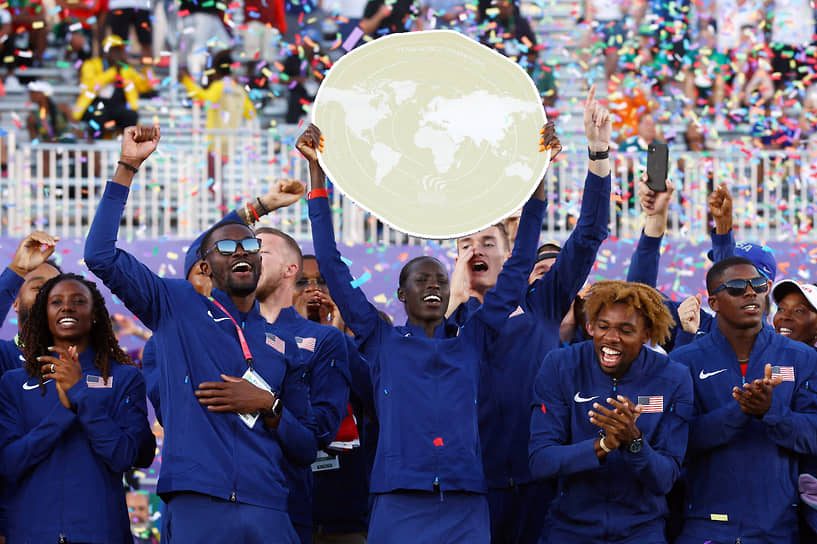 Сборная США, победившая в общем медальном зачете чемпионата мира по легкой атлетике