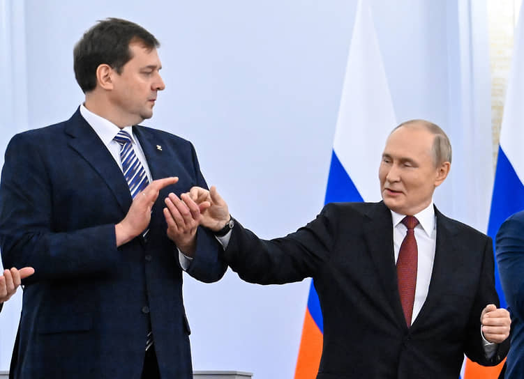 Глава администрации Запорожской области Евгений Балицкий  и президент России Владимир Путин 