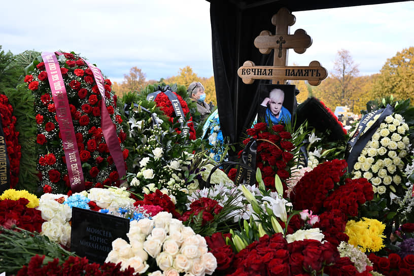 Похороны певца Бориса Моисеева на Троекуровском кладбище