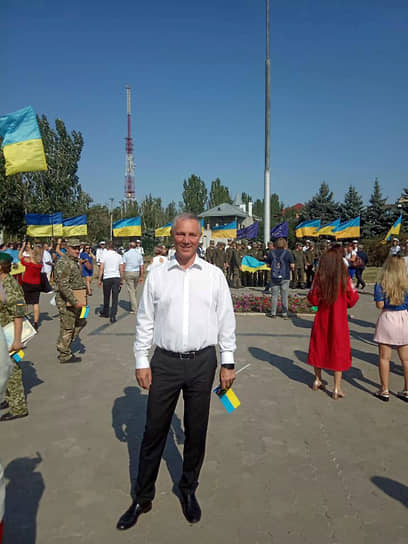 Владимир Сальдо во время празднования Дня Государственного флага Украины, 2019 год