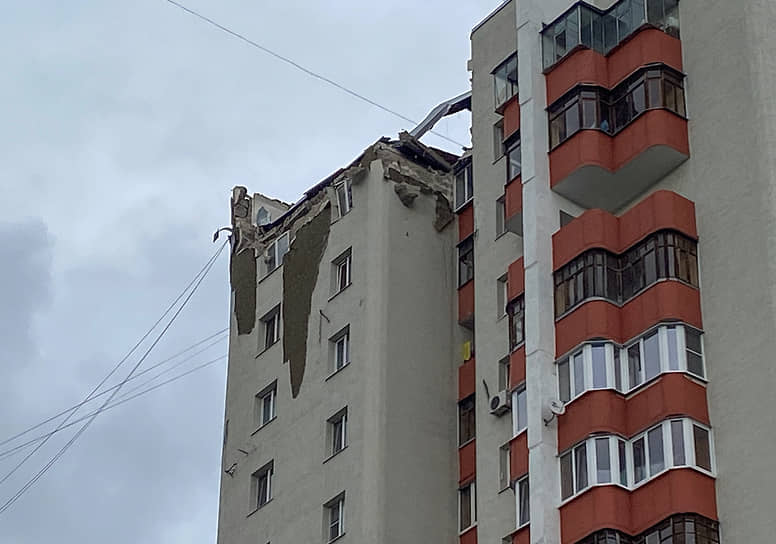 Поврежденный дом в Белгороде