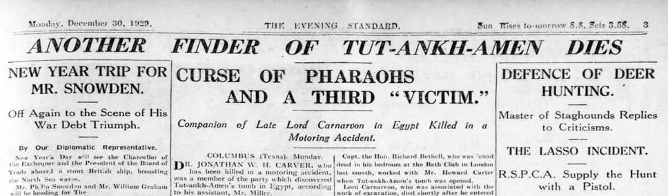 Если верить в теорию проклятия фараонов, то длинные руки давно умерших египтян могли дотянуться даже до штата Техас